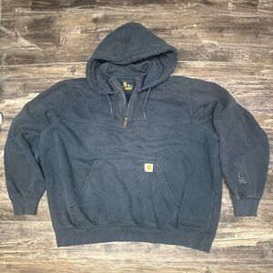 Carhartt Rain Defender Hoodie Sun Faded 2XL Original Fit Quarter Zip Gray